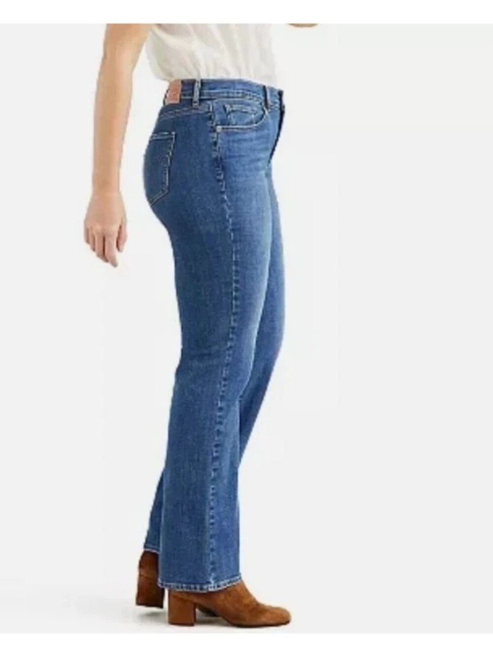 Levi's Women's 12/31 Slight Curve Bootcut Jeans Stretch Denim Blue Classic B1269 - Picture 3 of 14